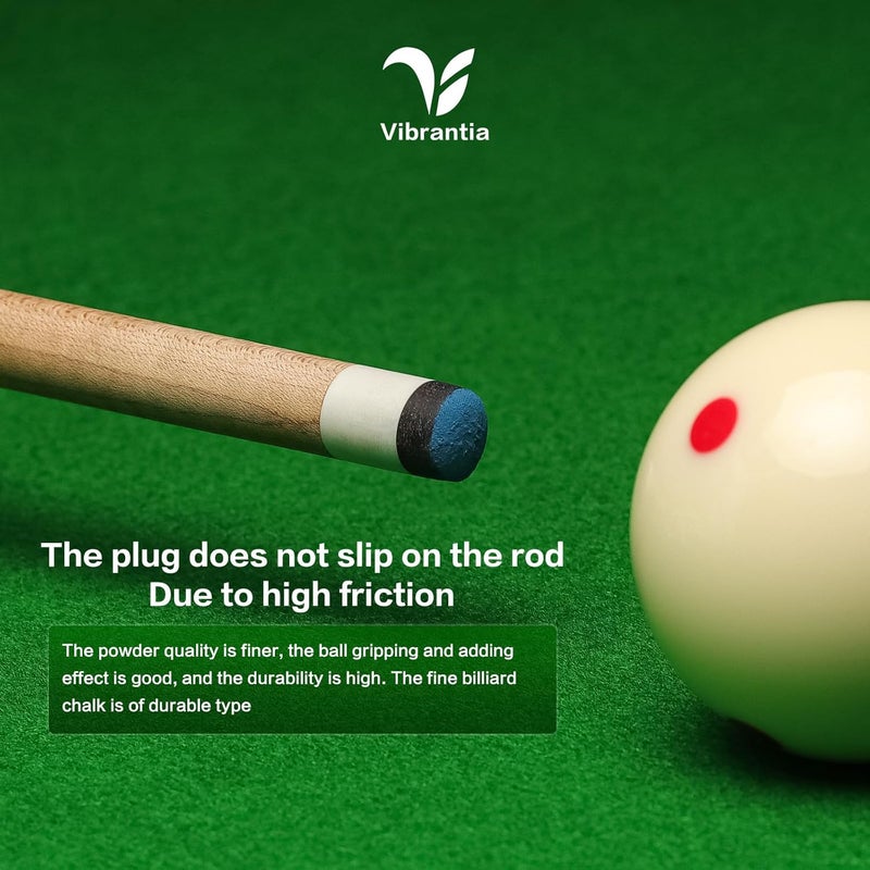 VIBRANTIA Pro Pool Cue Chalk, Tournament Standard Billiard Chalk, 12 Cubes/Box with Travel Storage Box,Low Dust, Super Dense, Suitable for Snooker/Pool/8-Ball - Image 4